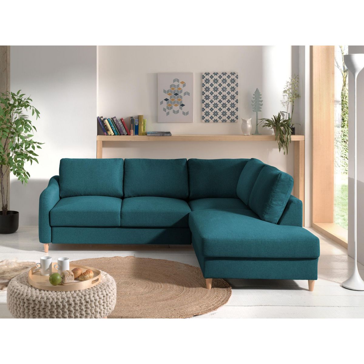 LISA DESIGN Will - canapé d'angle droit - convertible - 5 places - en tissu