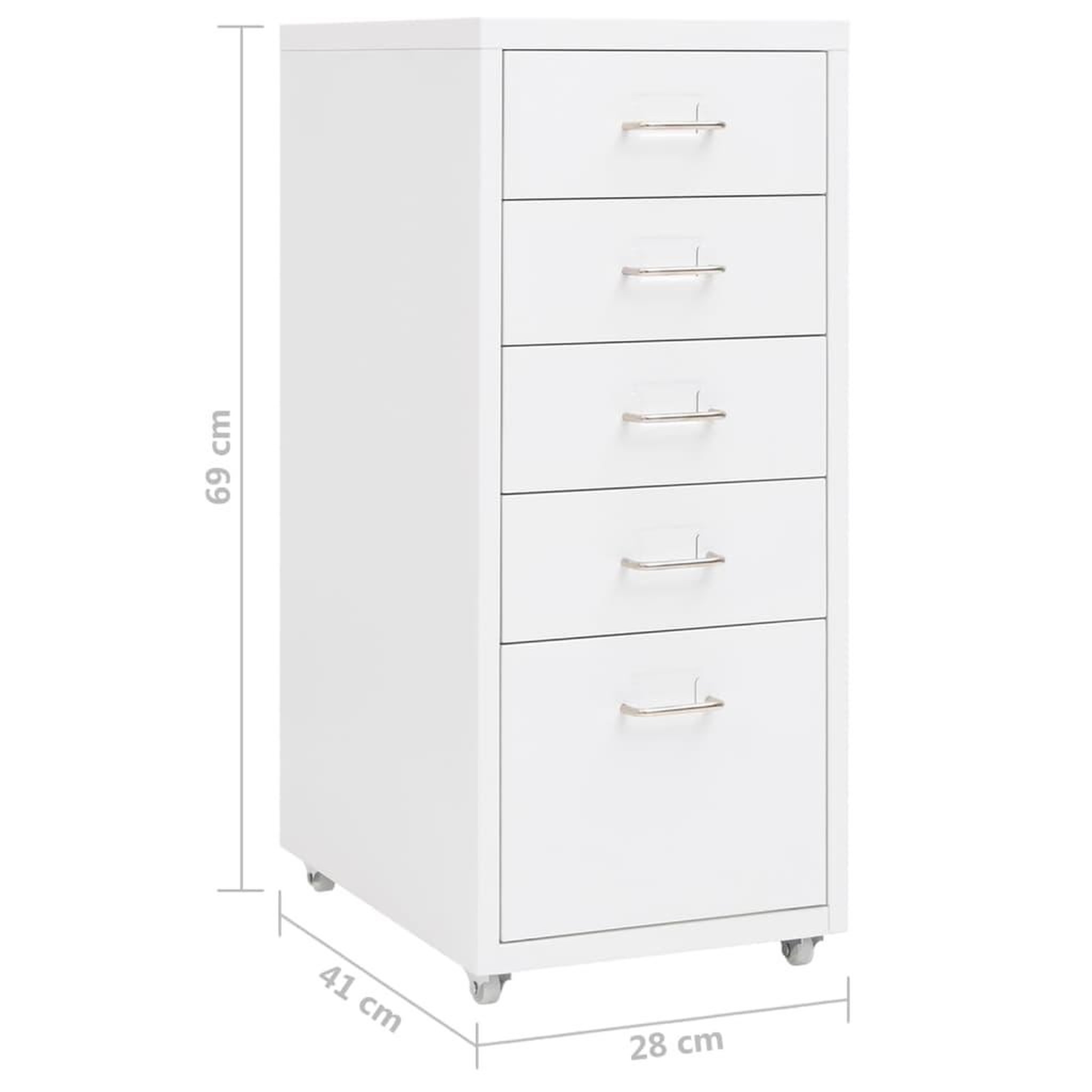 Voir la diapositive 6 : VIDAXL Classeur mobile Blanc 28x41x69 cm Metal