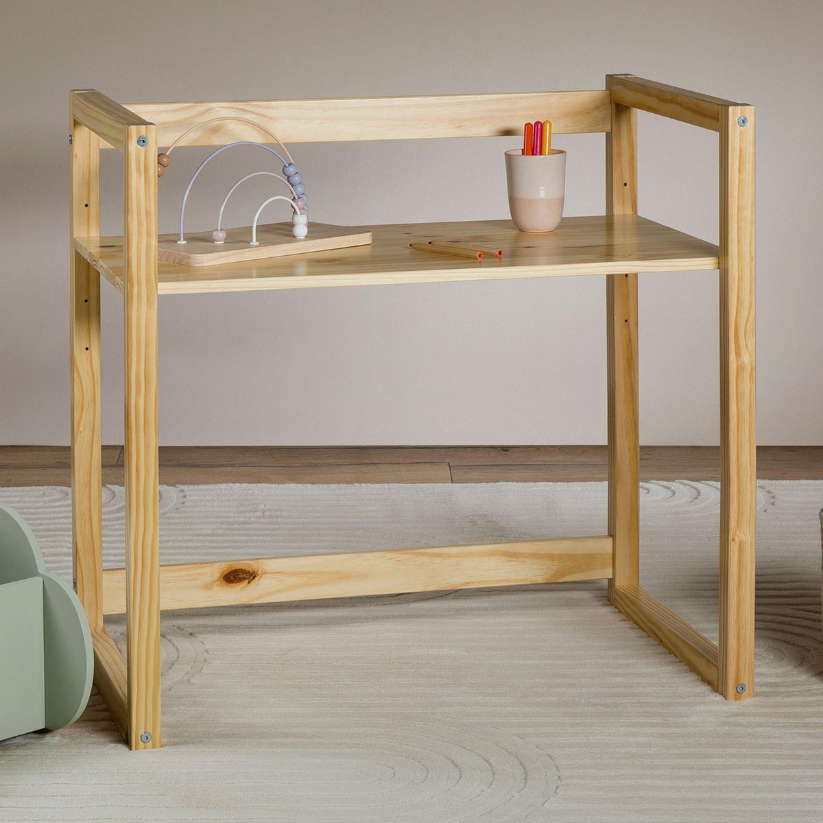 IDIMEX Bureau enfant SUZA réglable en hauteur en pin