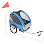 Voir la diapositive 6 : VIDAXL Remorque de vélo gris et bleu 30 kg