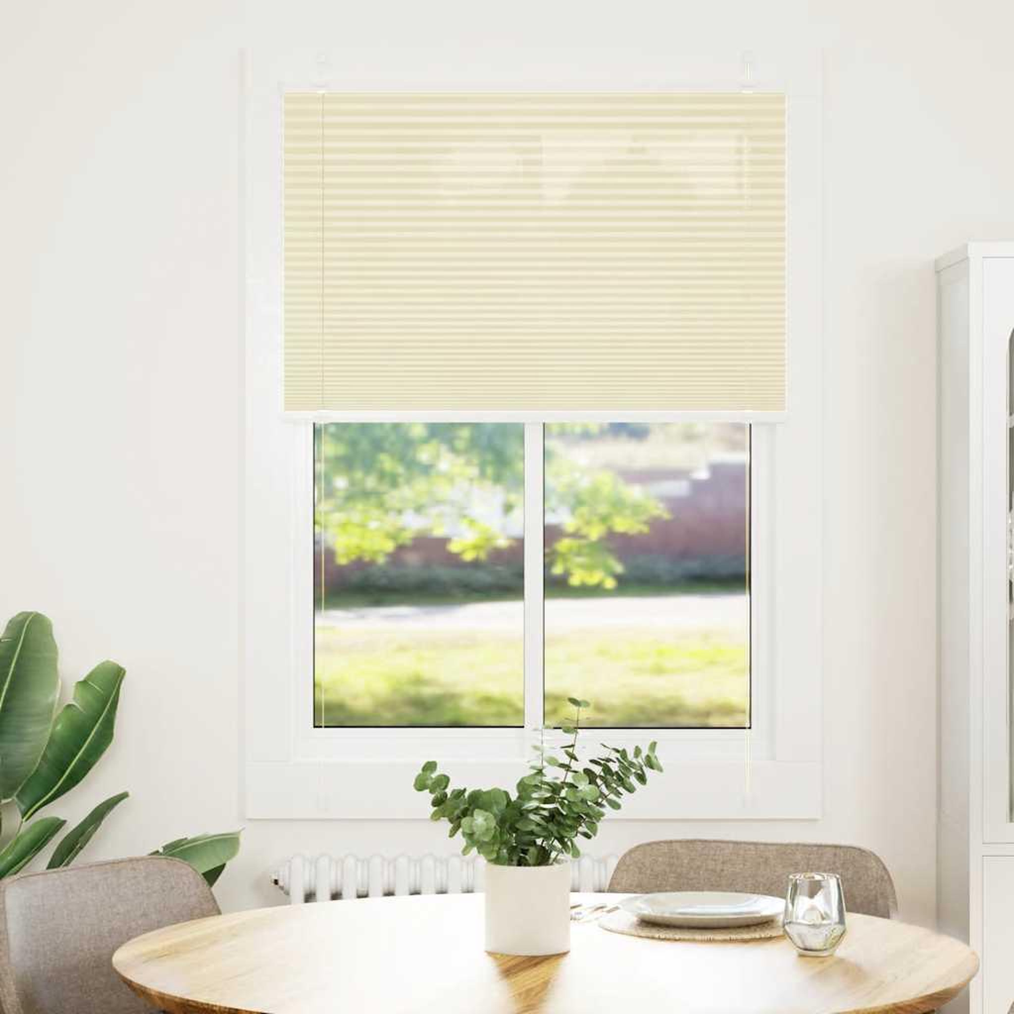 Voir la diapositive 2 : VIDAXL Store plisse creme 85x100 cm largeur du tissu 84,4 cm polyester