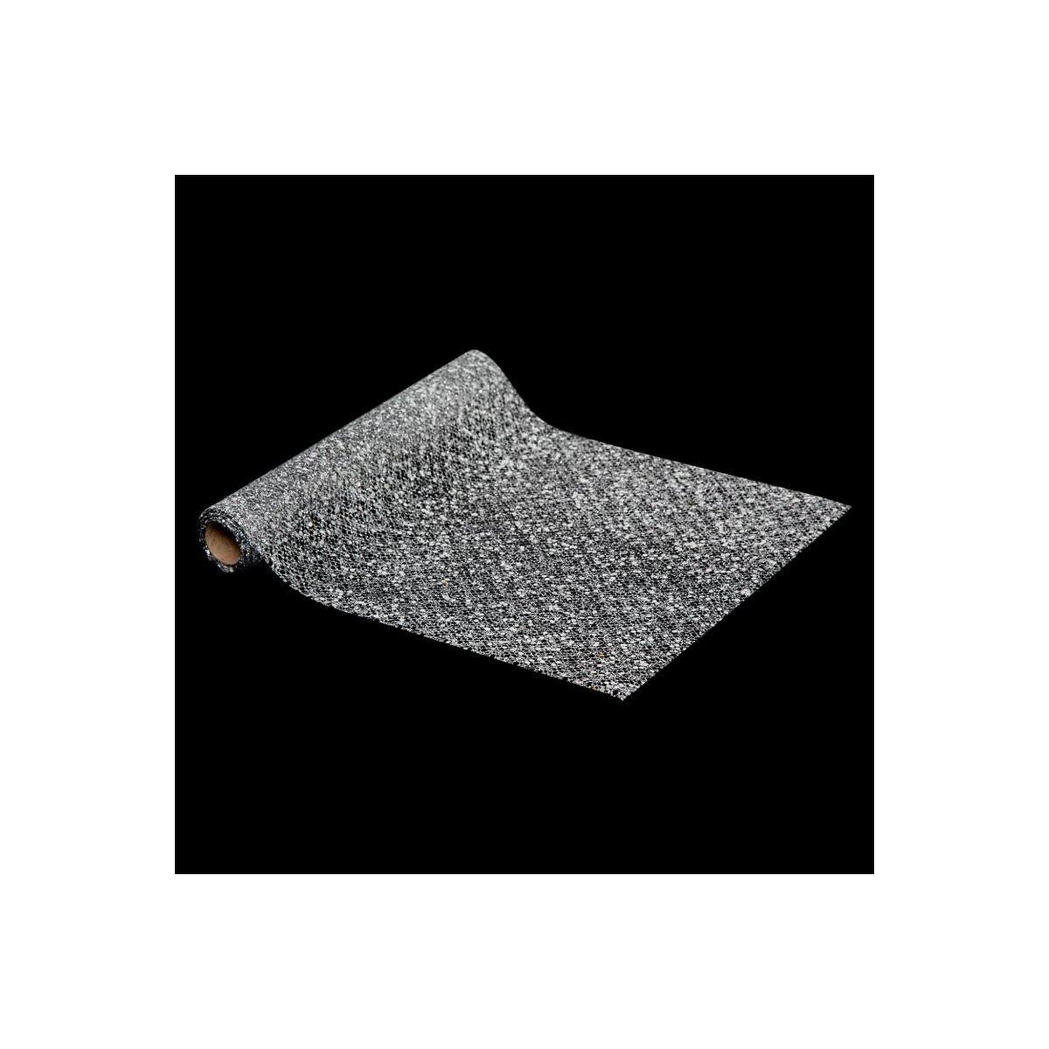 FEERIC LIGHT & CHRISTMAS Chemin de table sequins  colorama  28x300cm argent