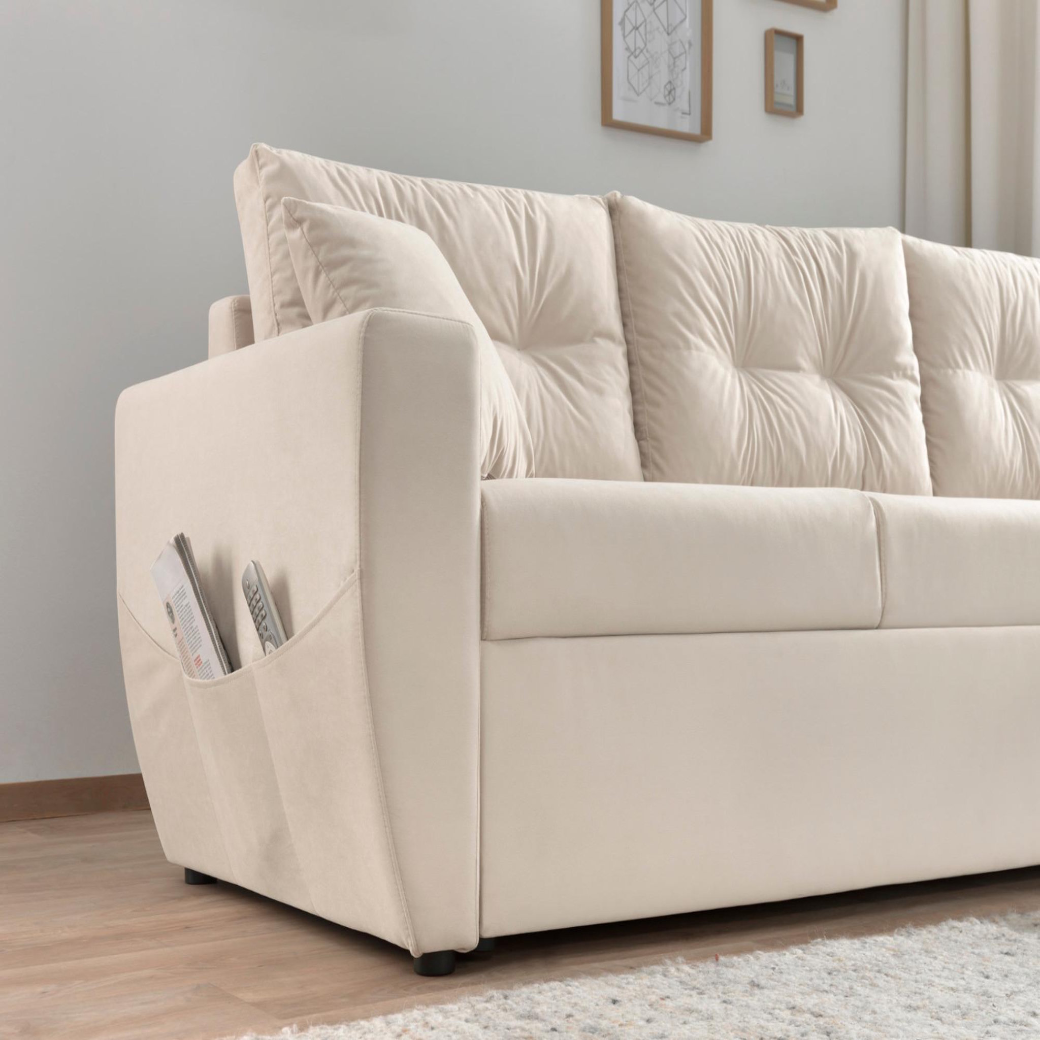 Voir la diapositive 5 : BEST MOBILIER Astoria - canapé d'angle réversible - convertible avec coffre - style contemporain- 4 places