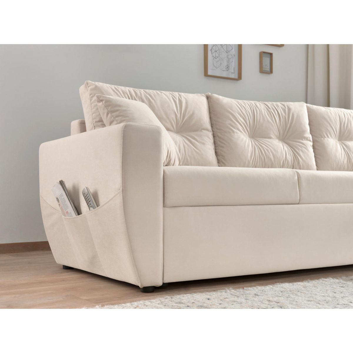 BEST MOBILIER Astoria - canapé d'angle réversible - convertible avec coffre - style contemporain- 4 places