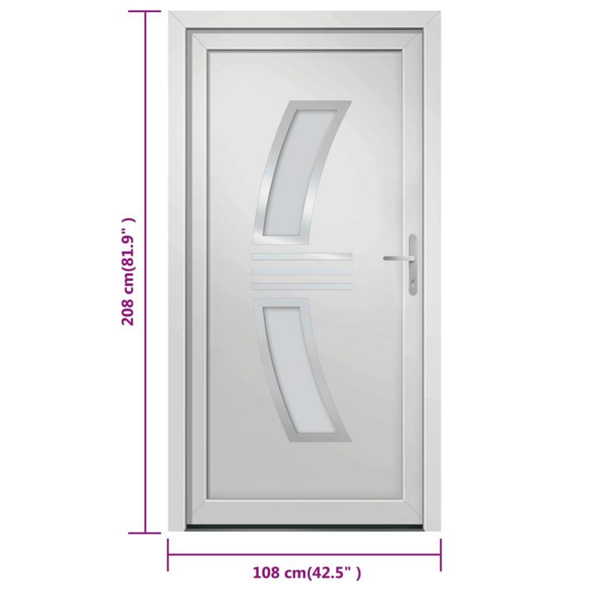 VIDAXL Porte d'entree Blanc 108x208 cm PVC