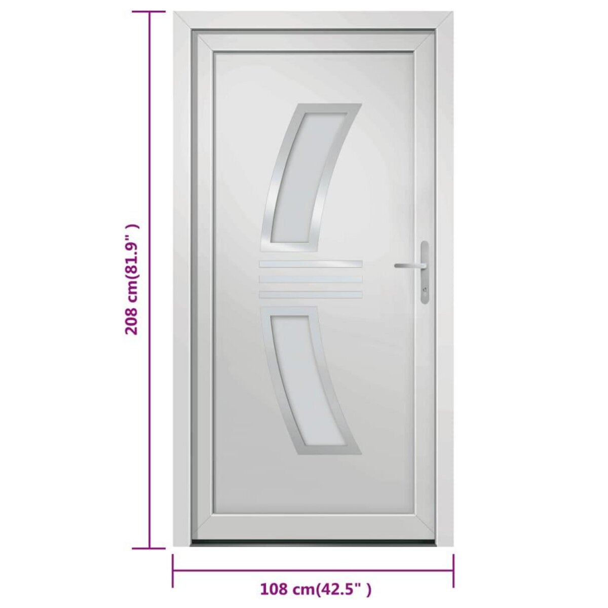 VIDAXL Porte d'entree Blanc 108x208 cm PVC
