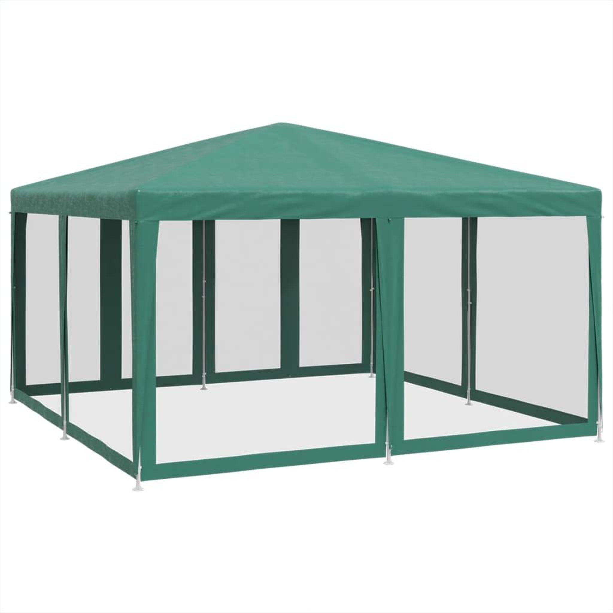 Voir la diapositive 2 : VIDAXL Tente de fete avec 8 parois laterales en maille vert 4x4 m PEHD