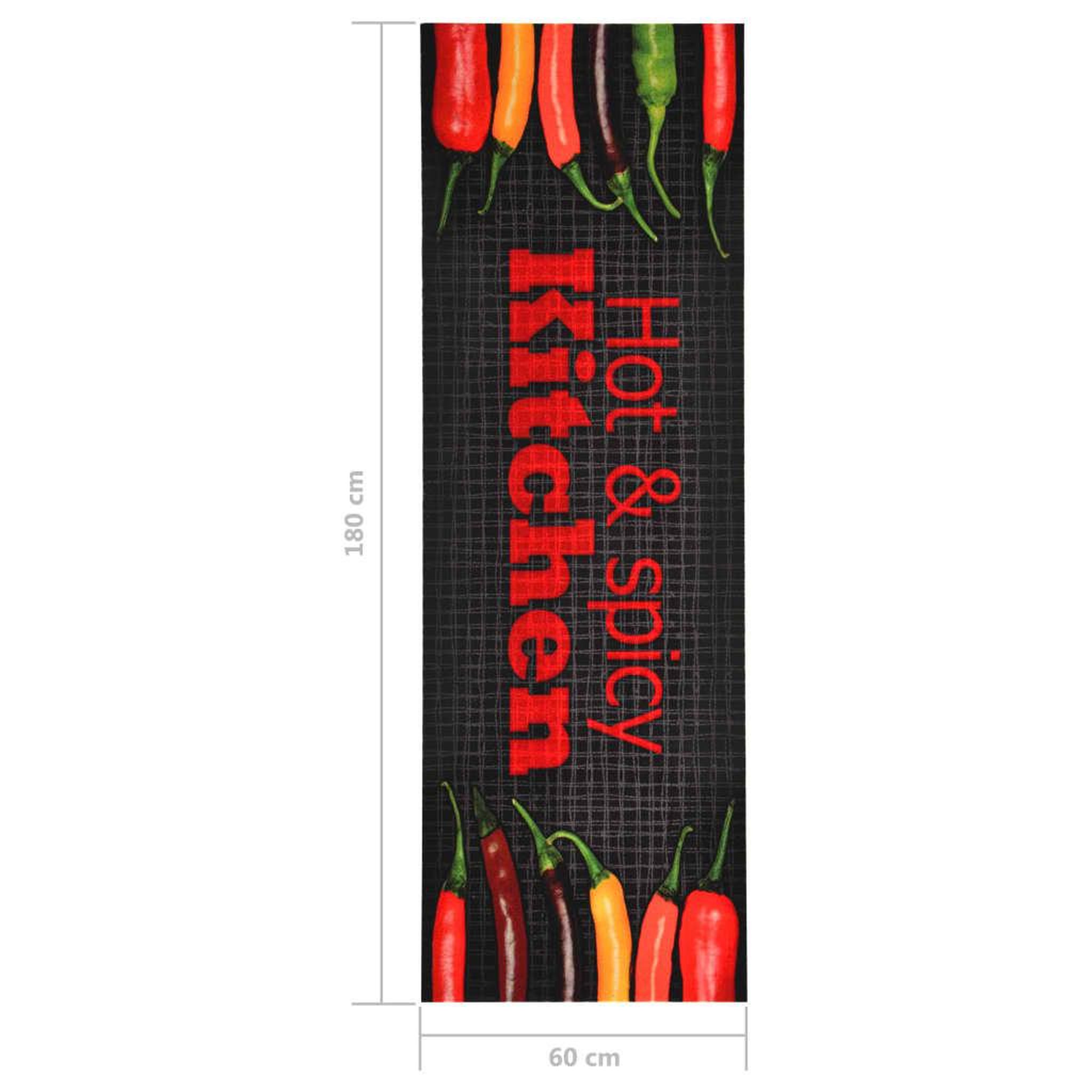 Voir la diapositive 6 : VIDAXL Tapis de sol de cuisine lavable Hot&Spicy 60x180 cm