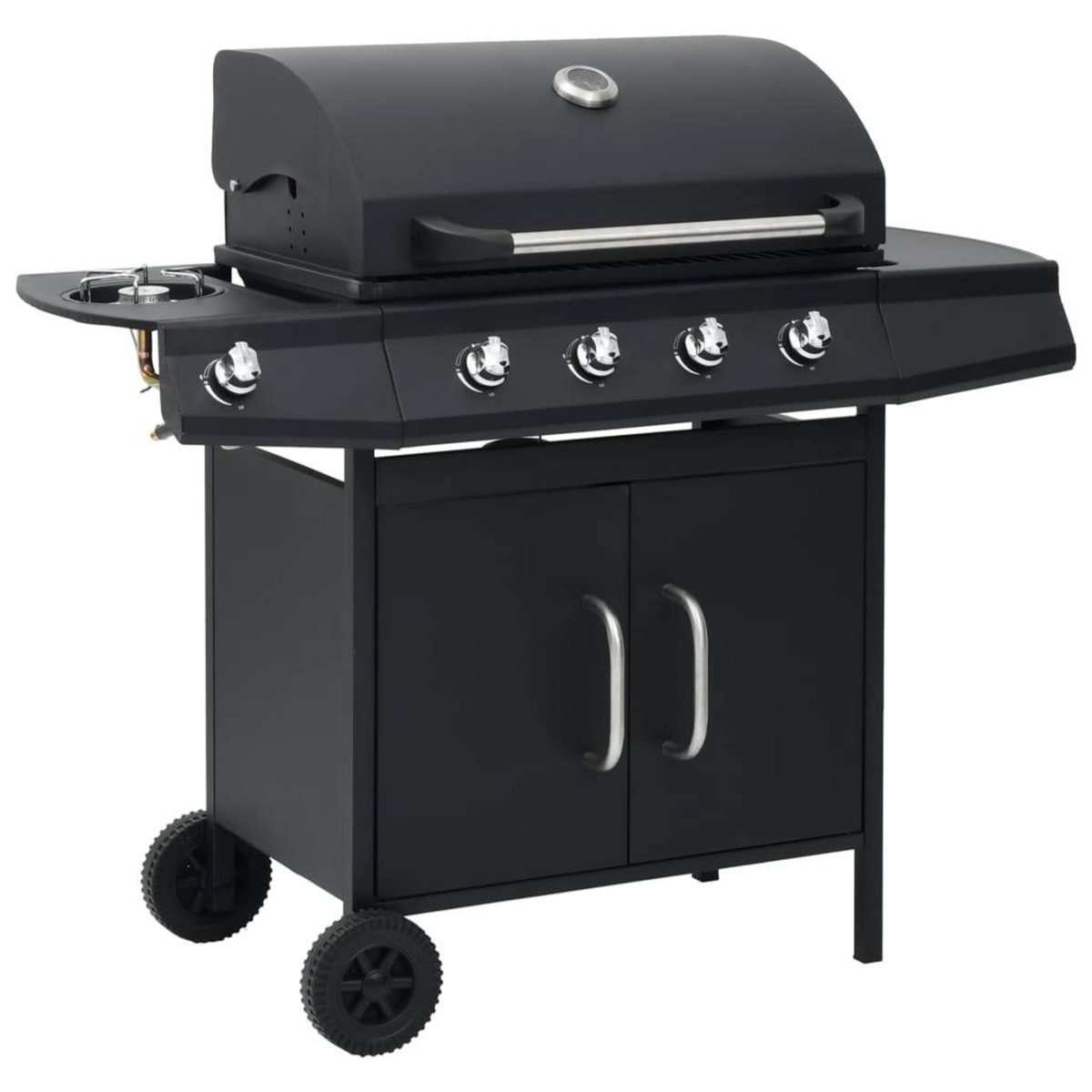 VIDAXL Barbecue a gaz 4+1 zones de cuisson Noir Acier