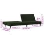 Voir la diapositive 6 : VIDAXL Canape-lit a 2 places vert fonce velours