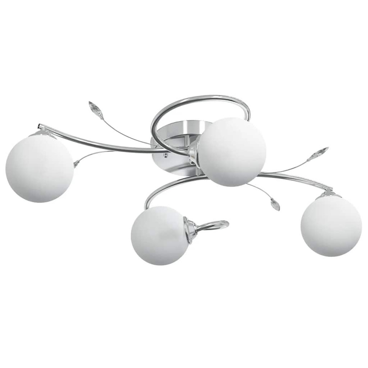 VIDAXL Plafonnier avec abat-jour ronds en verre pour 4 LED G9