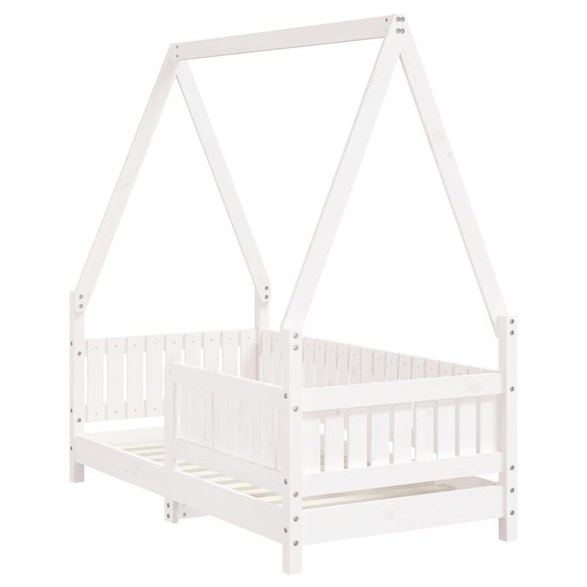 Voir la diapositive 3 : VIDAXL Cadre de lit pour enfant blanc 70x140 cm bois de pin massif