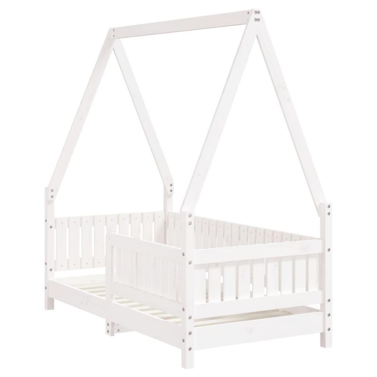VIDAXL Cadre de lit pour enfant blanc 70x140 cm bois de pin massif