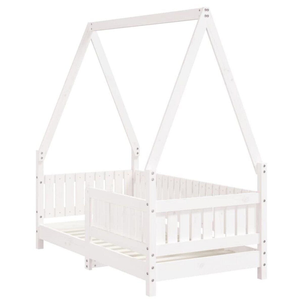 VIDAXL Cadre de lit pour enfant blanc 70x140 cm bois de pin massif