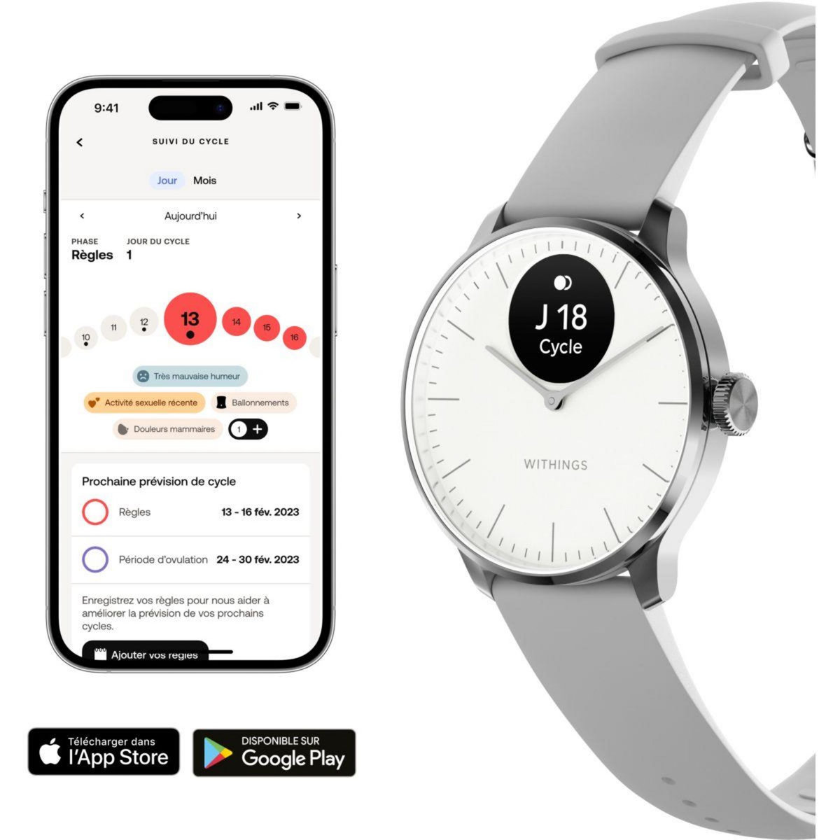 WITHINGS Montre santé Scanwatch Light Blanche