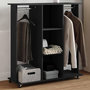 Voir la diapositive 1 : VIDAXL Garde-robe avec roues noir 102x38x110 cm bois d'ingenierie