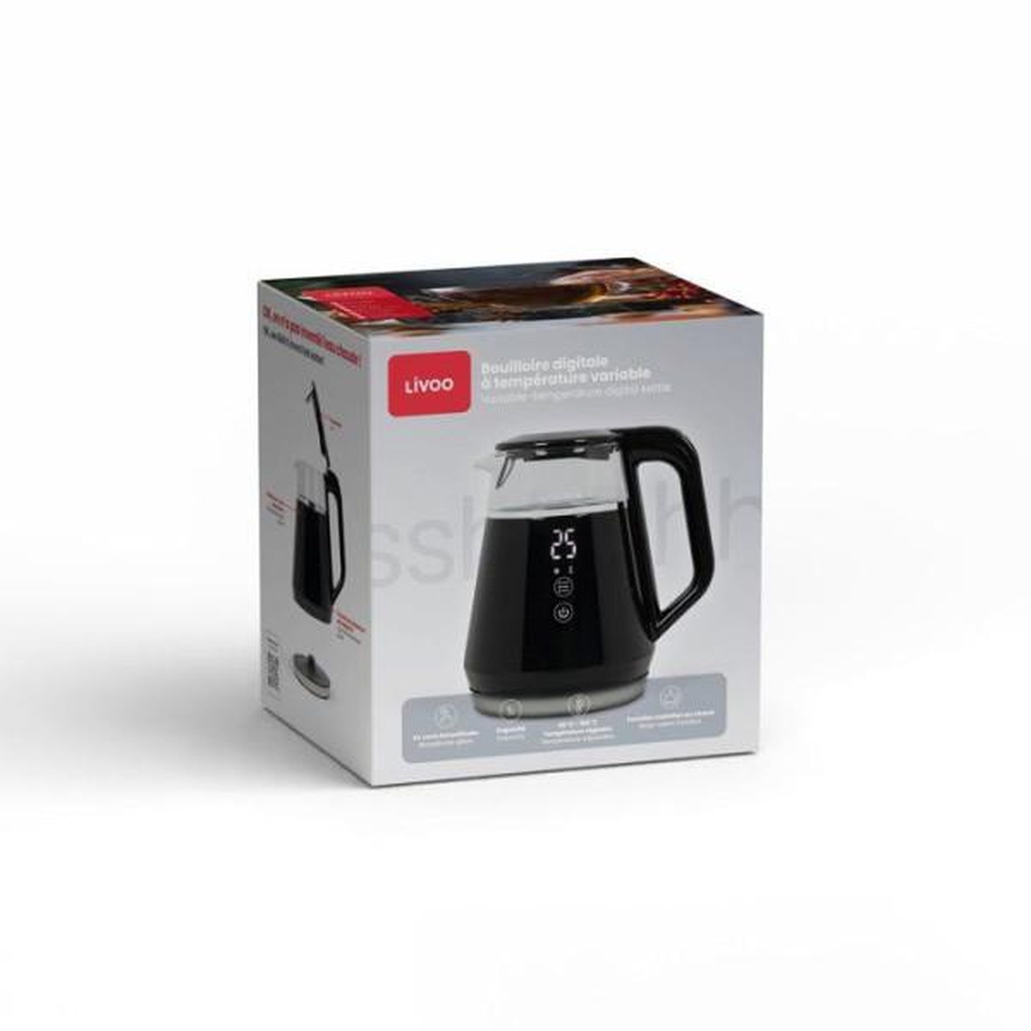 Voir la diapositive 6 : LIVOO Bouilloire sans fil 1l 1100w noir - dod212n