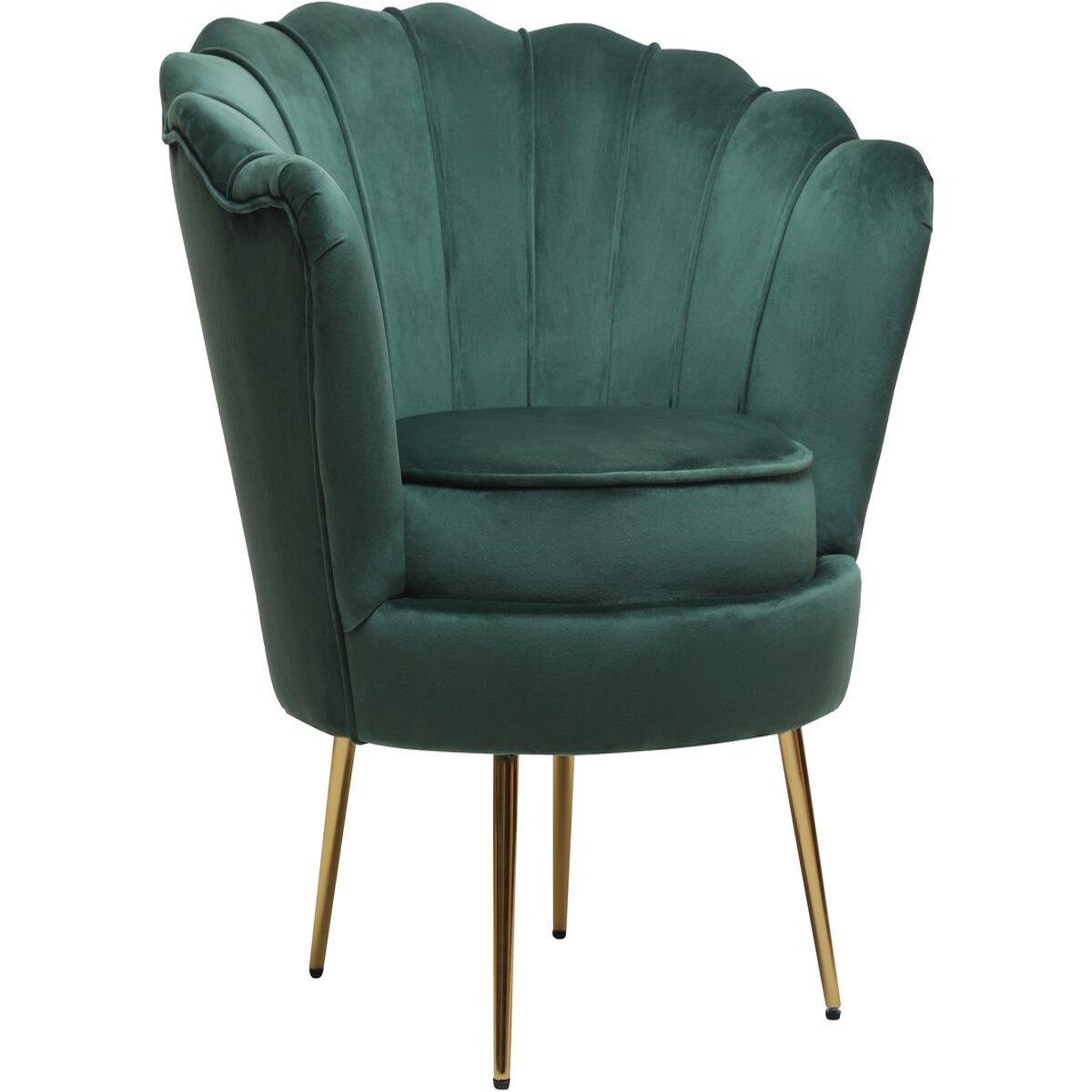 Voir la diapositive 1 : Habitat et Jardin Fauteuil en velours  Floria  - 75 x 68 x 77.5cm - Vert