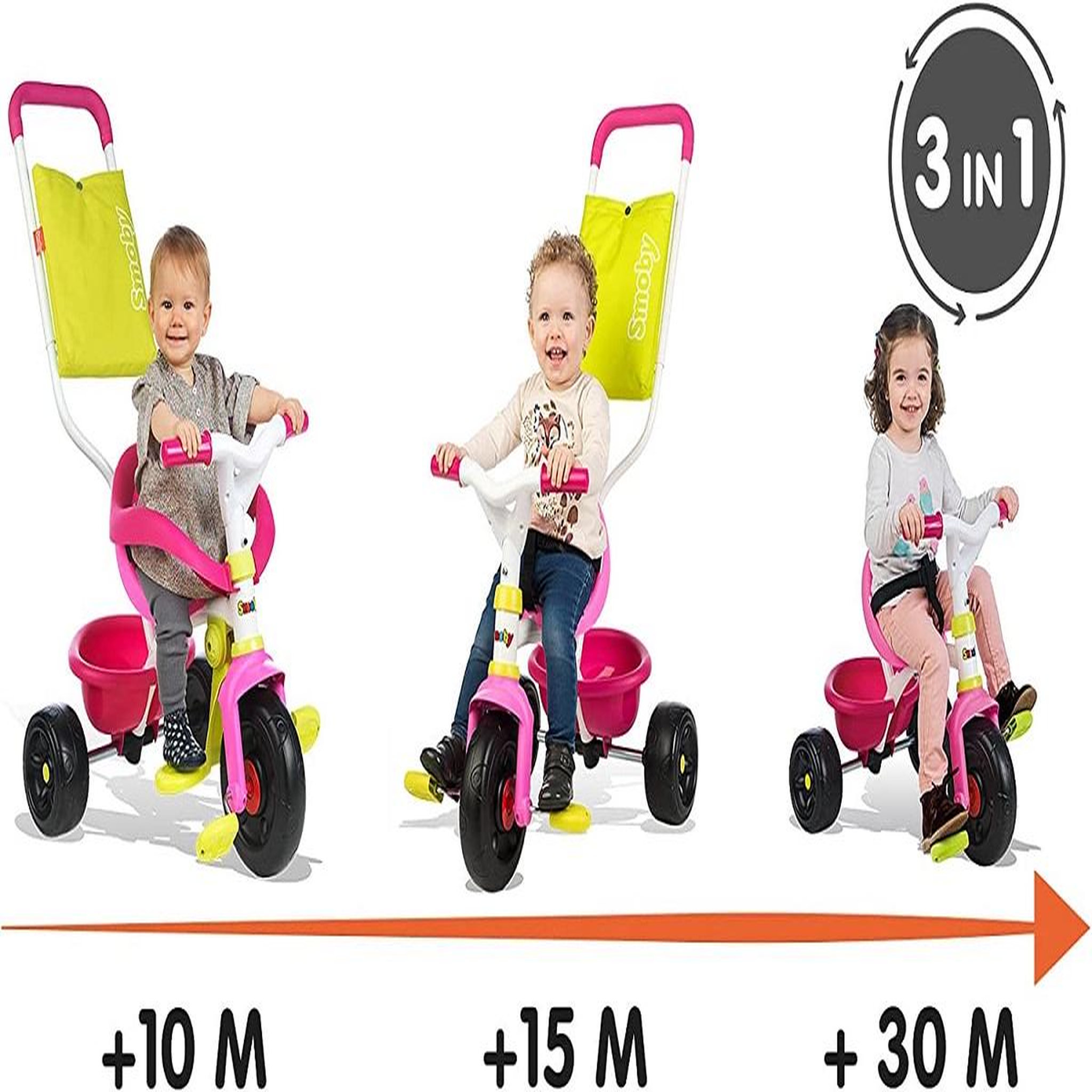 Voir la diapositive 6 : SMOBY Tricycle be fun confort rose