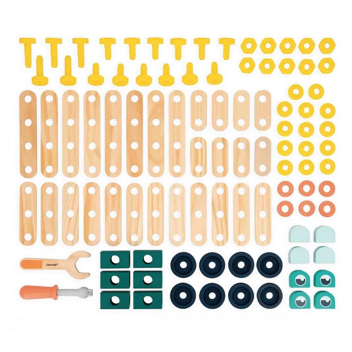 Juratoys-Janod Brico Kids - Kit de Bricolage 100 Pièces pour Enfants de 3 Ans et Plus