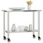 Voir la diapositive 4 : VIDAXL Table de travail de cuisine avec roues 110x55x85 cm inox