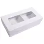 Rayher Boîte cadeau papier mâché, FSC Rec 100%, blanc, 16,5x8,5x4,5cm, avpartim.+fenêtre