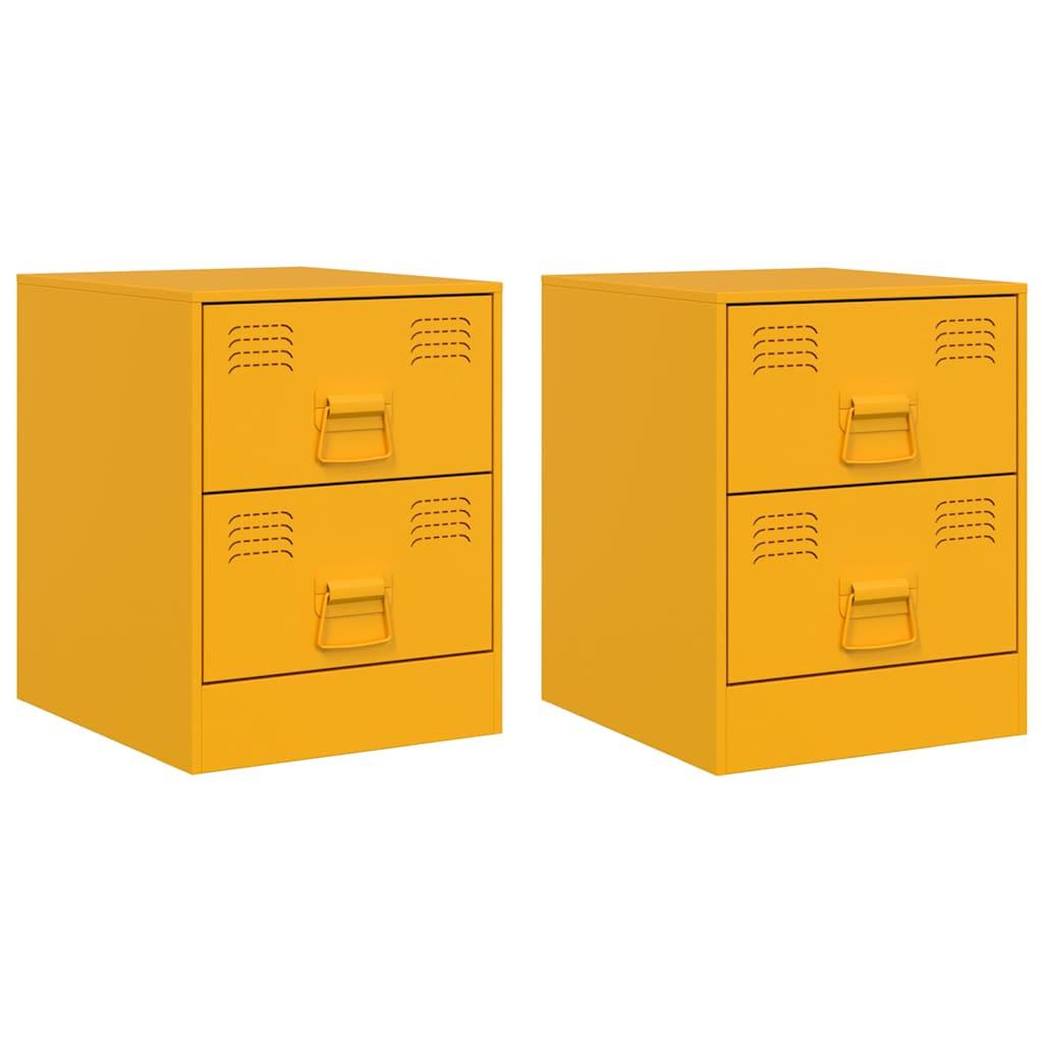 Voir la diapositive 2 : VIDAXL Tables de chevet 2 pcs jaune 34,5x39x44 cm acier