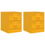 Voir la diapositive 2 : VIDAXL Tables de chevet 2 pcs jaune 34,5x39x44 cm acier
