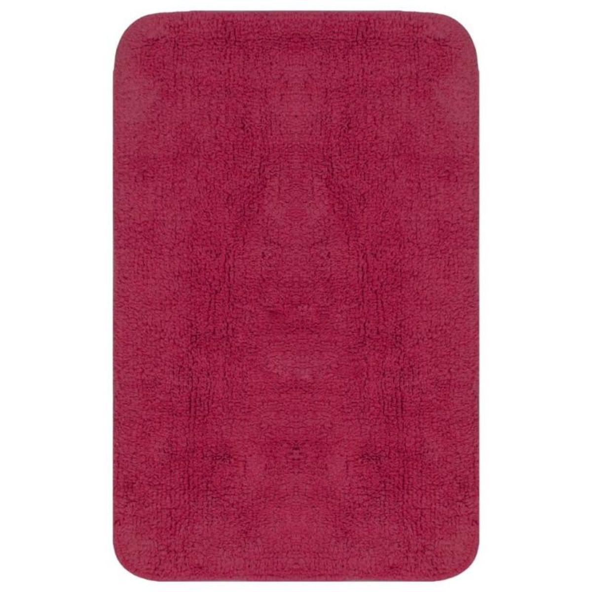 VIDAXL Jeu de tapis de salle de bain 3 pcs Tissu Fushsia