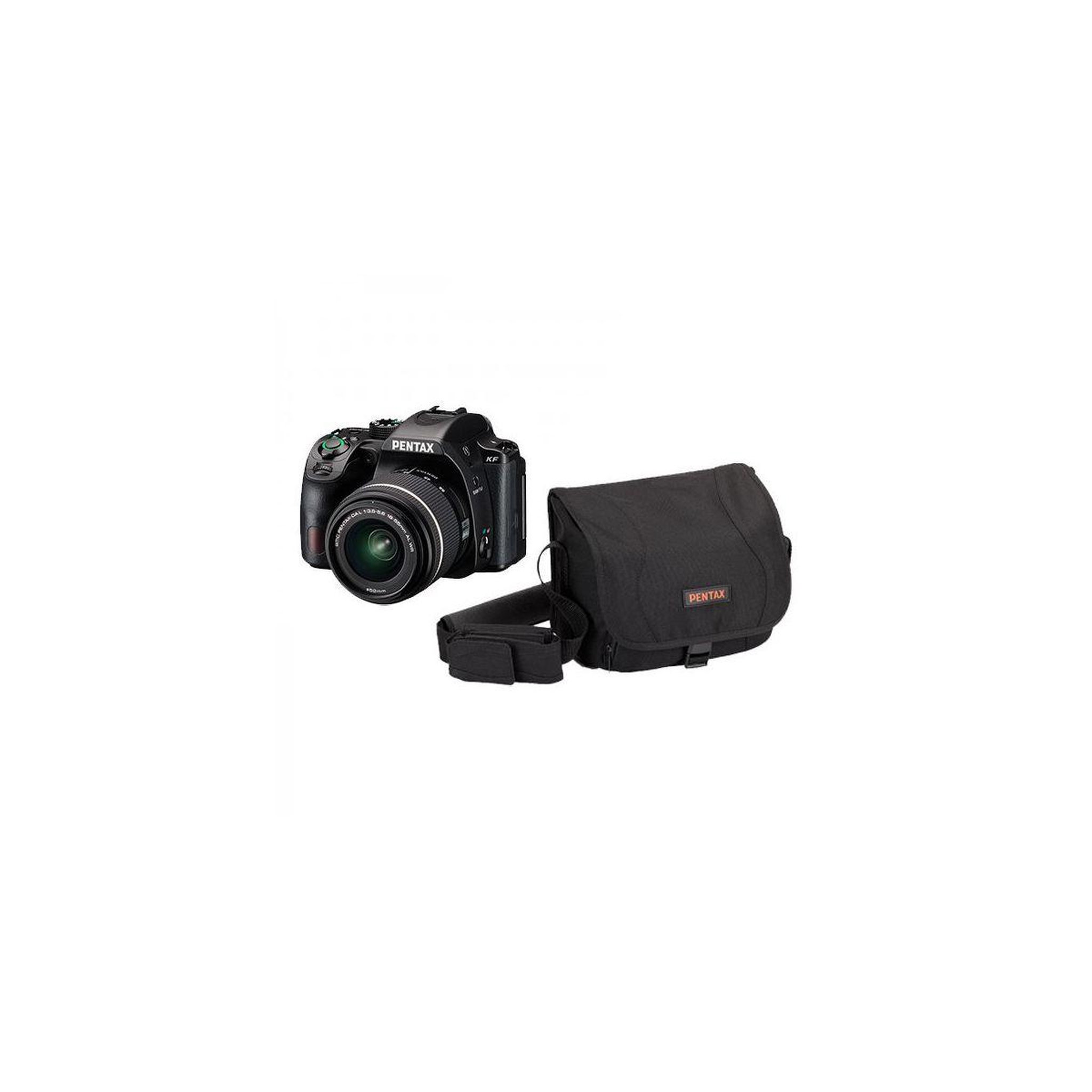 PENTAX Appareil photo Reflex KF Noir + 18-55mm WR + Fourre tout