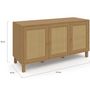 Voir la diapositive 5 : ID MARKET Buffet bas vintage 113 cm HANAE 3 portes effet naturel cannage