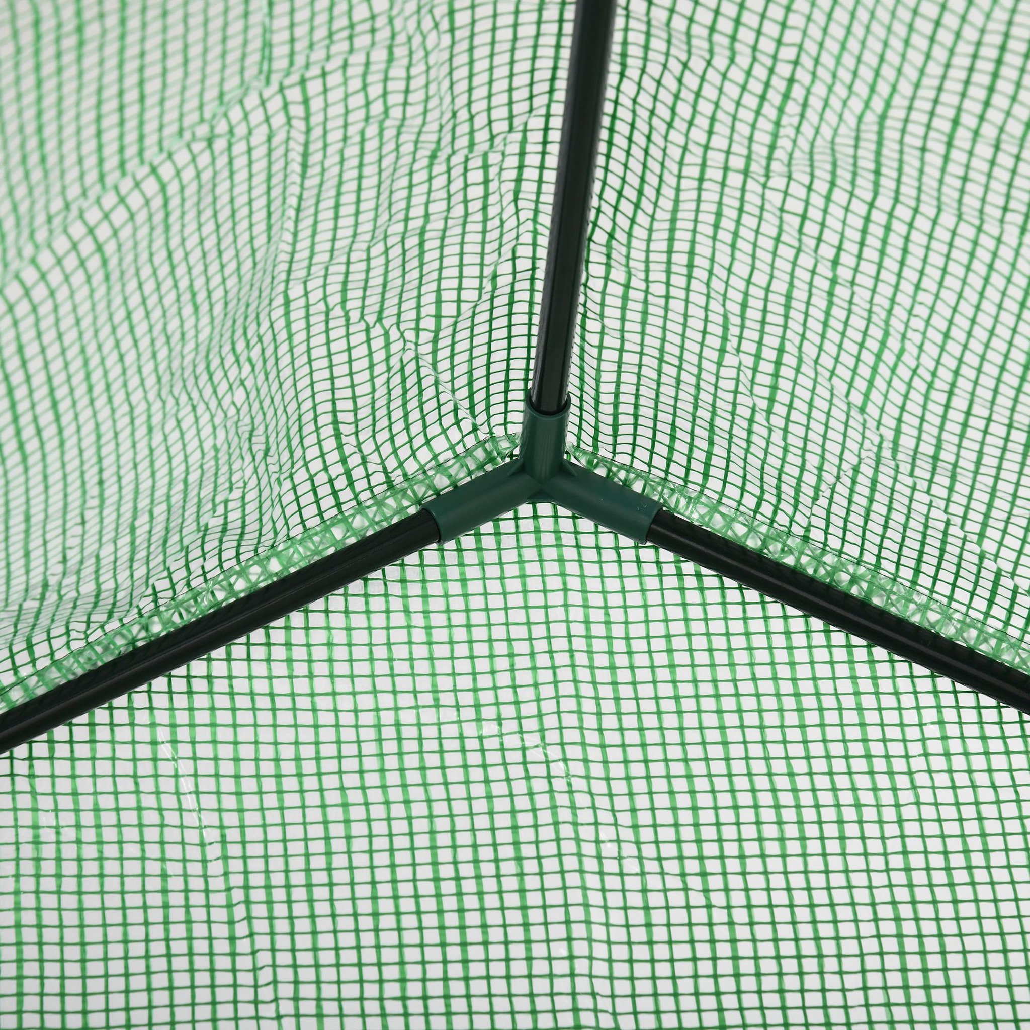 Voir la diapositive 4 : OUTSUNNY Serre de jardin balcon porte déroulante 4 étagères incluses