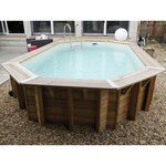 Ubbink Piscine bois Océa 5,50 x 3,55 x 1,20 m - Liner gris - Ubbink