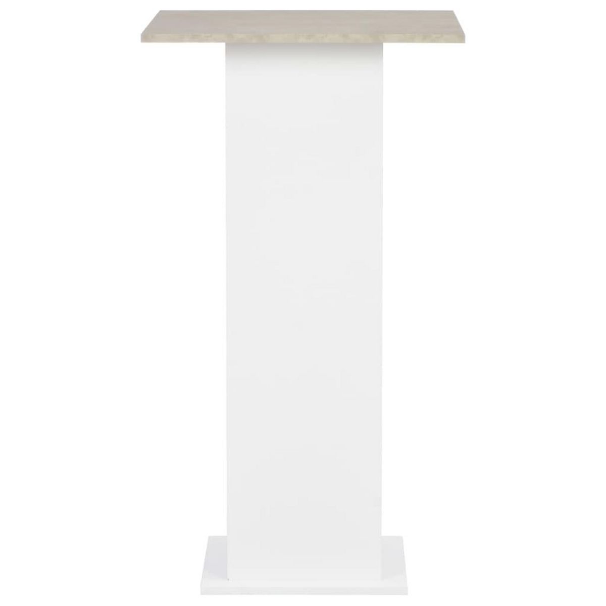 VIDAXL Table de bar Blanc et beton 60x60x110 cm