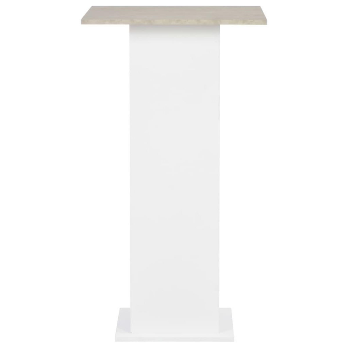 VIDAXL Table de bar Blanc et beton 60x60x110 cm