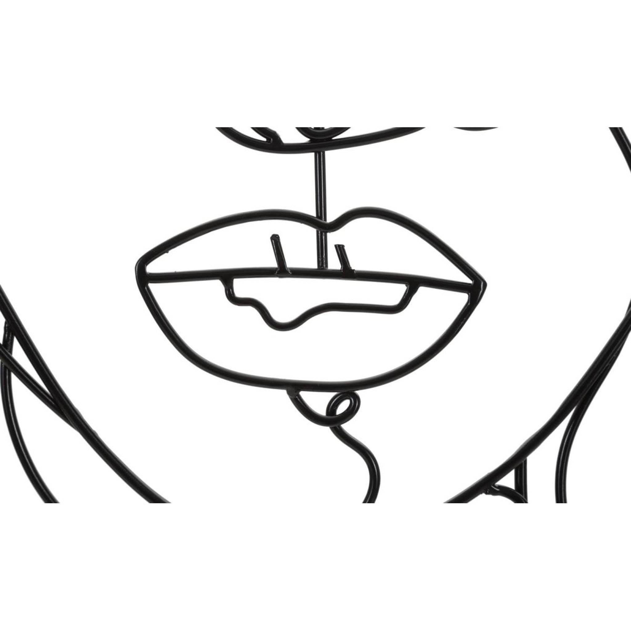 Voir la diapositive 4 : Paris Prix Décoration murale en métal  visage  80cm noir