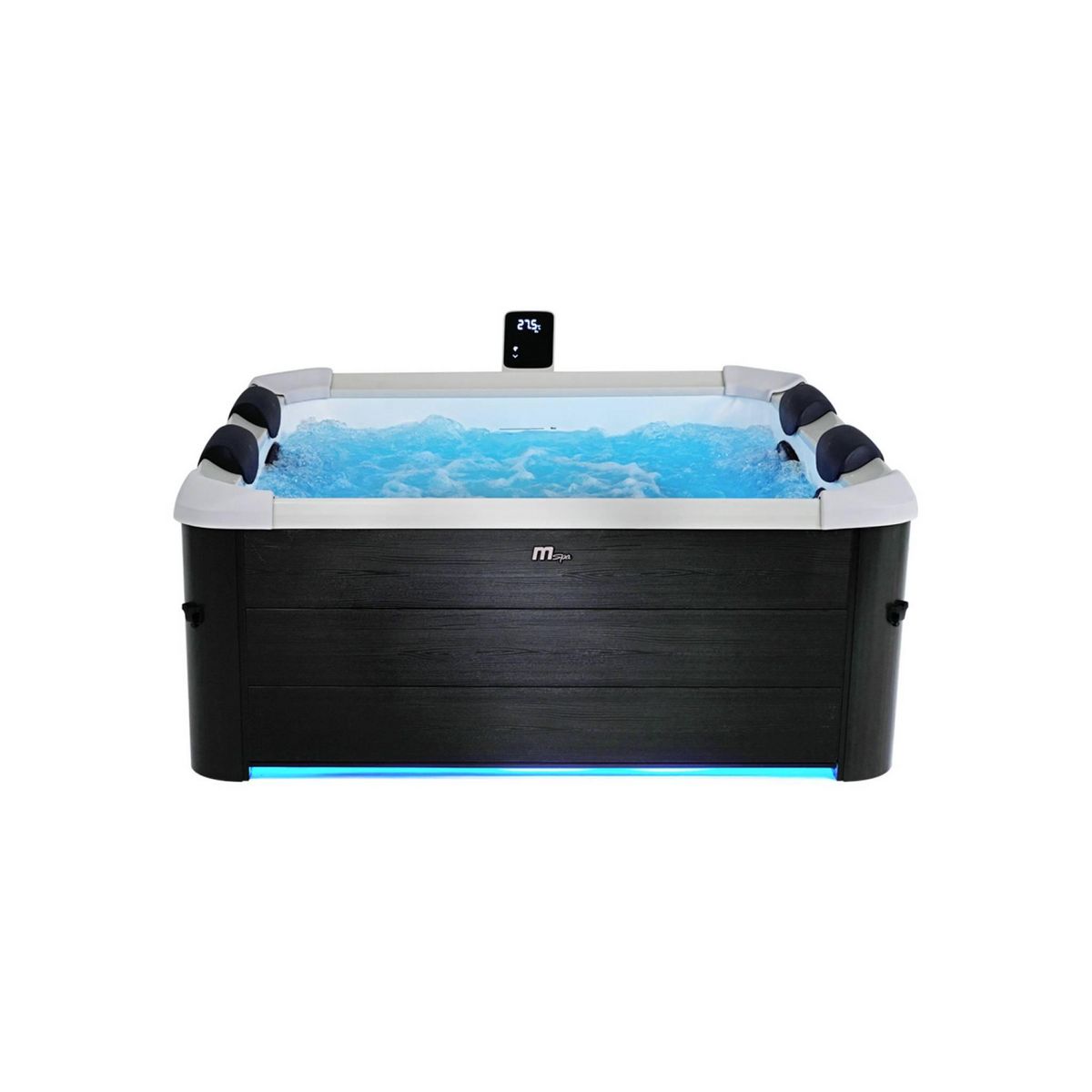 MSpa SPA rigide OSLO MSPA 6 personnes gris. 4 coussins. bâche incluse + housse thermique. hydromassages système