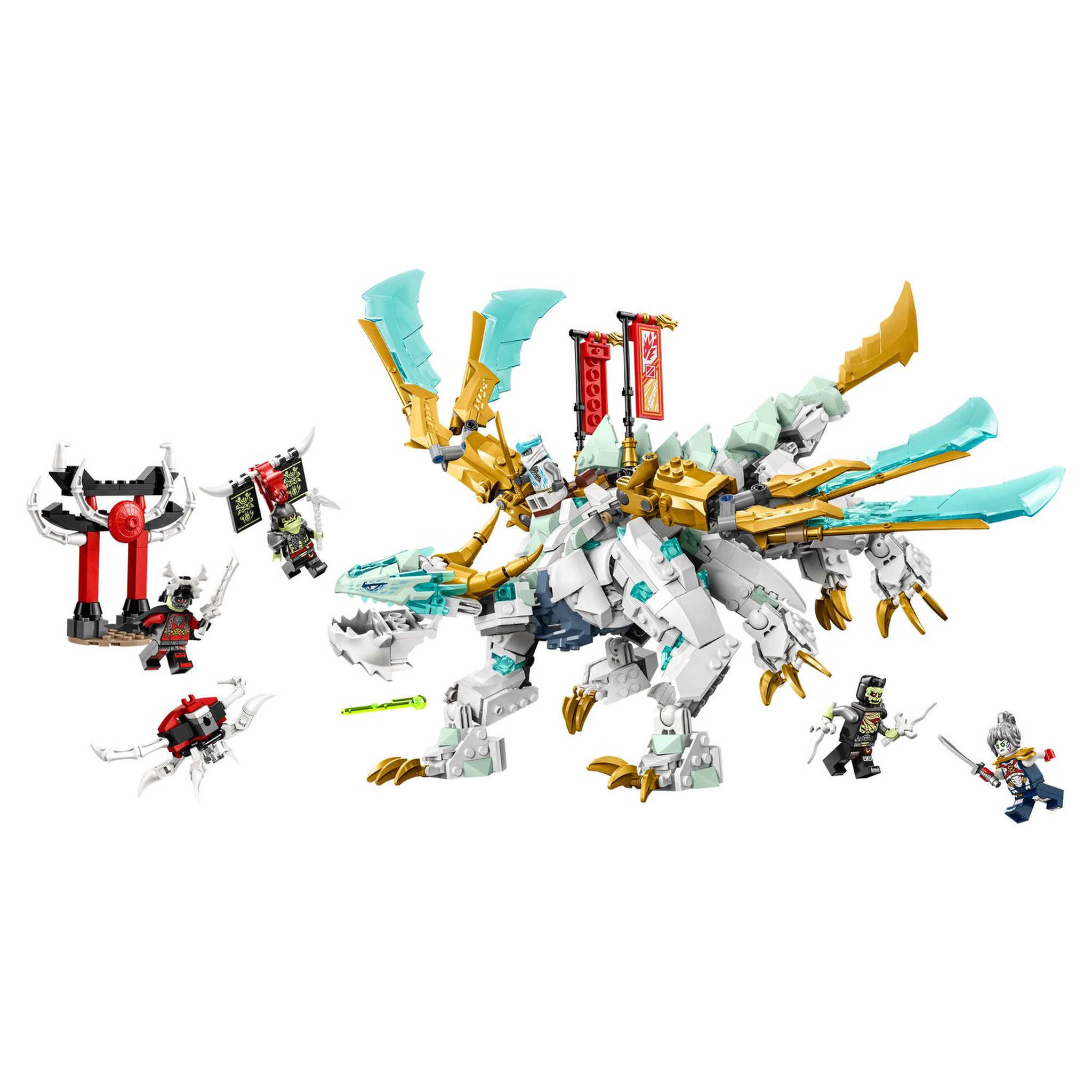 Voir la diapositive 3 : LEGO Ninjago 71786 La créature Dragon de glace de Zane, Jouet 2-en-1, Figurine de Dragon et Minifigurines