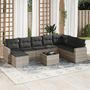 Voir la diapositive 1 : VIDAXL Salon de jardin 9 pcs avec coussins gris clair resine tressee
