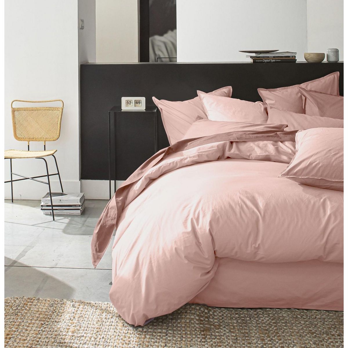 BATON ROUGE Drap housse 100% percale de coton lavé 80fils/cm2