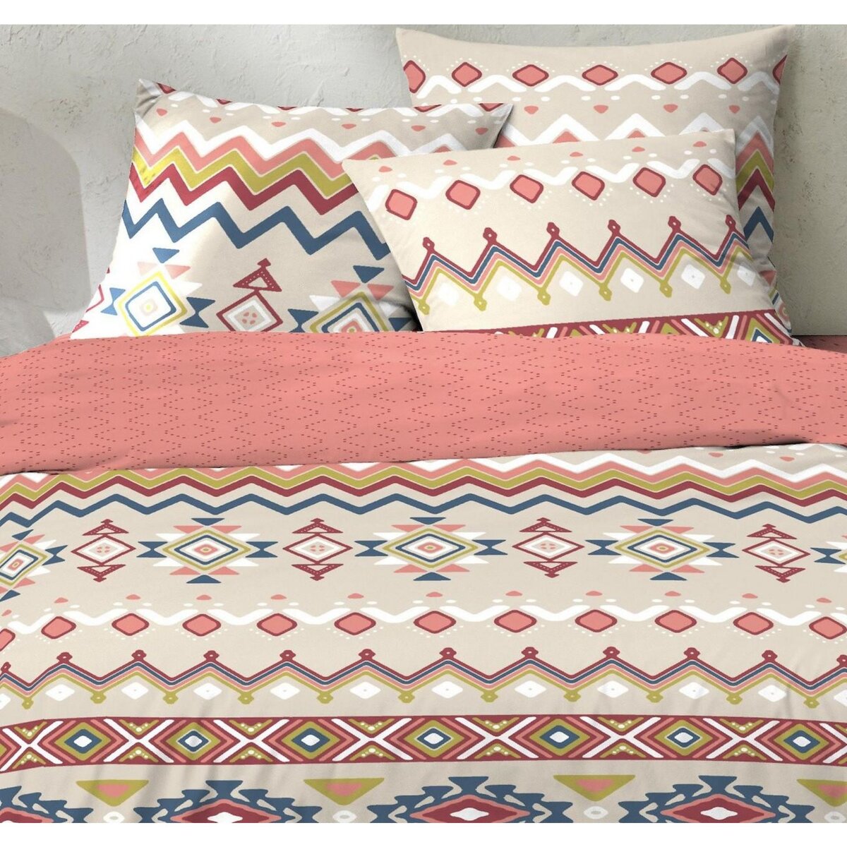 Home collection Parure housse de couetteavectaie oreiller coton 51 fils amarok