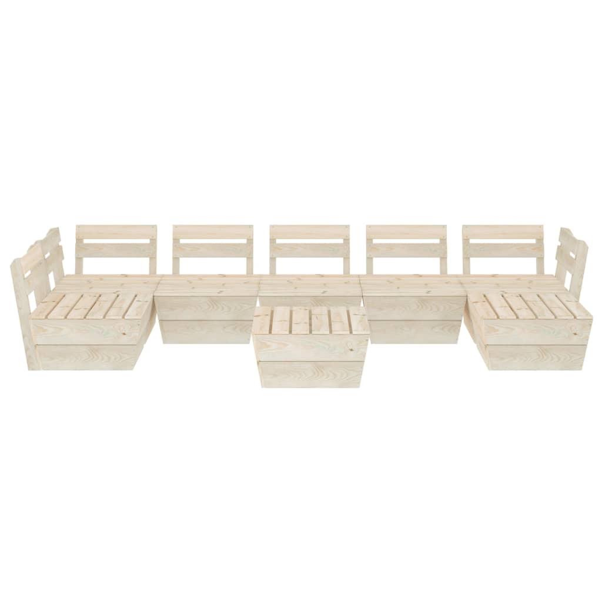 Voir la diapositive 3 : VIDAXL Salon de jardin palette 8 pcs Bois d'epicea impregne