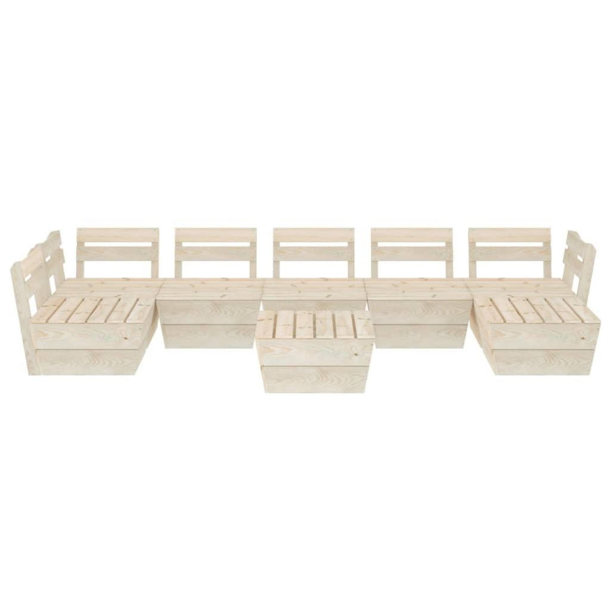 VIDAXL Salon de jardin palette 8 pcs Bois d'epicea impregne