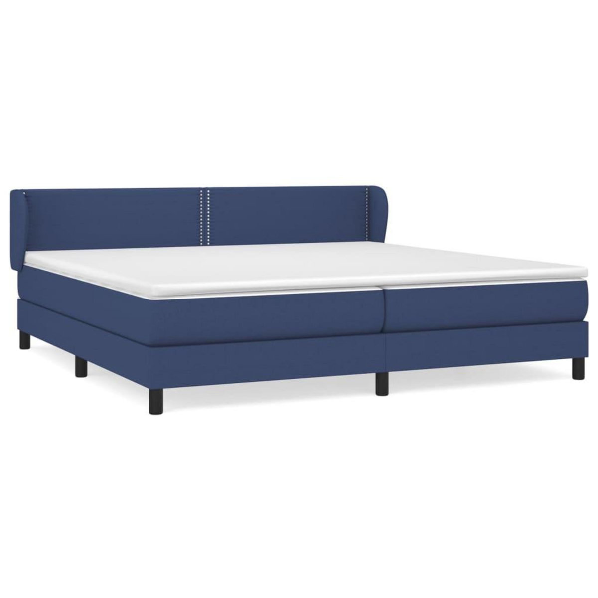VIDAXL Sommier a lattes de lit avec matelas Bleu 200x200 cm Tissu