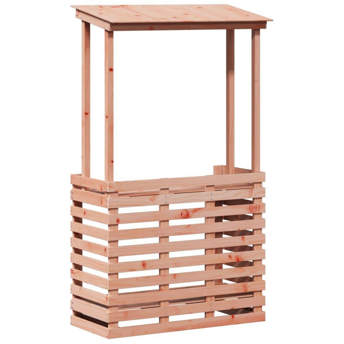 VIDAXL Table de bar d'exterieur et toit 112,5x57x195,5 cm bois massif