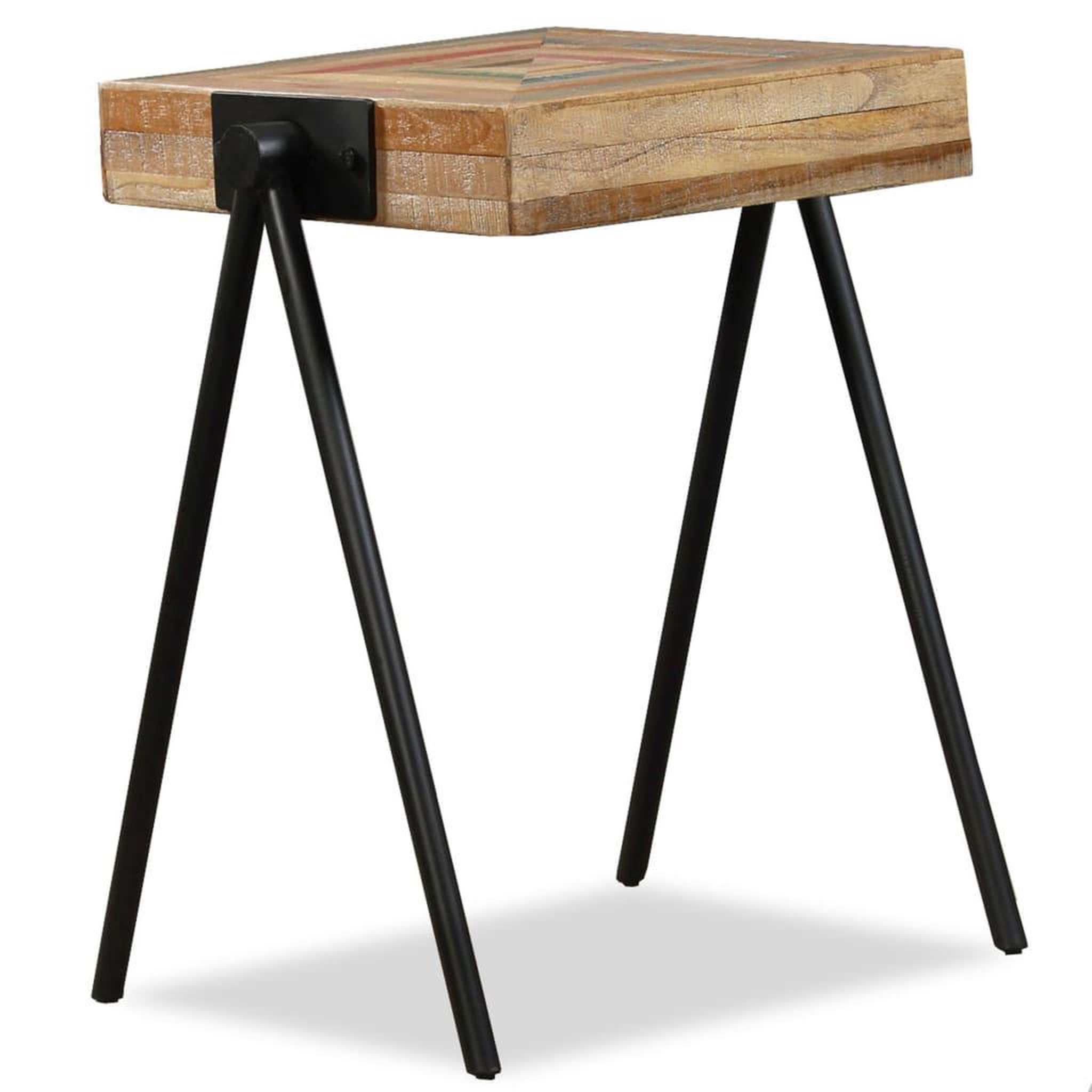 Voir la diapositive 2 : VIDAXL Table d'appoint Teck massif de recuperation