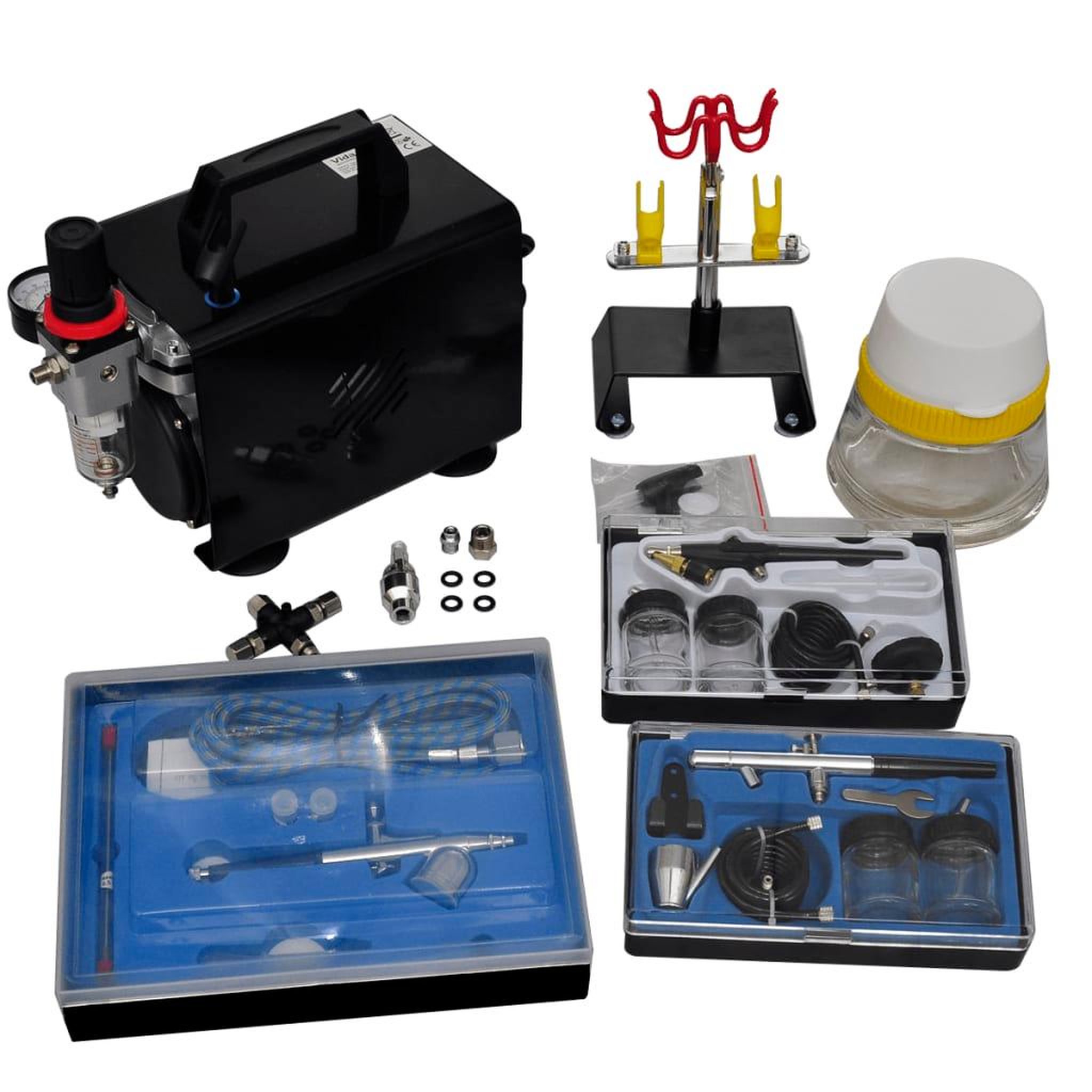 VIDAXL Kit de compresseur d'aerographe avec 3 pistolets