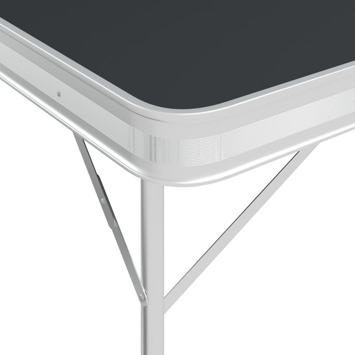 VIDAXL Table de camping pliable avec 2 bancs Aluminium Gris