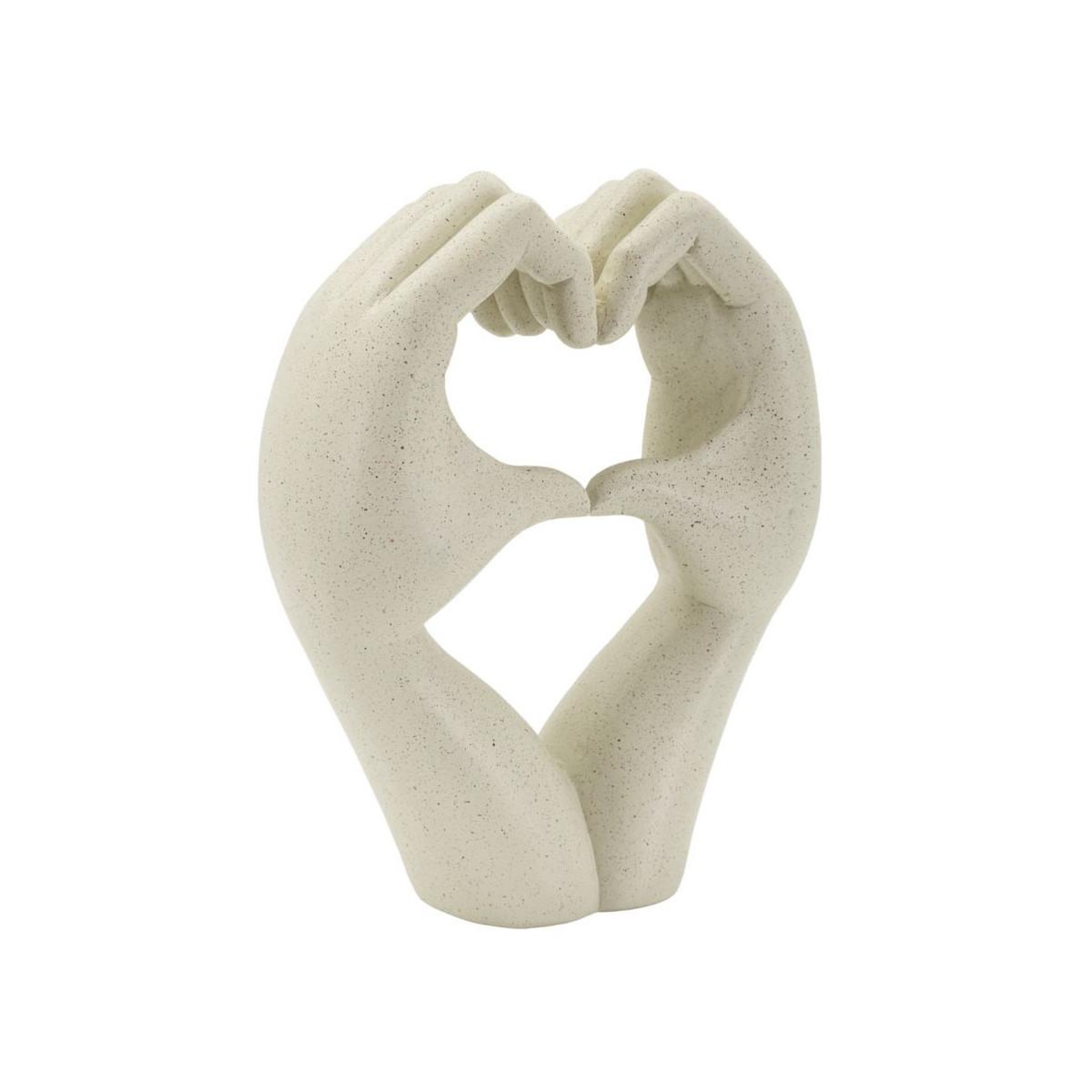 Paris Prix Déco mains cœur  stons  20cm crème