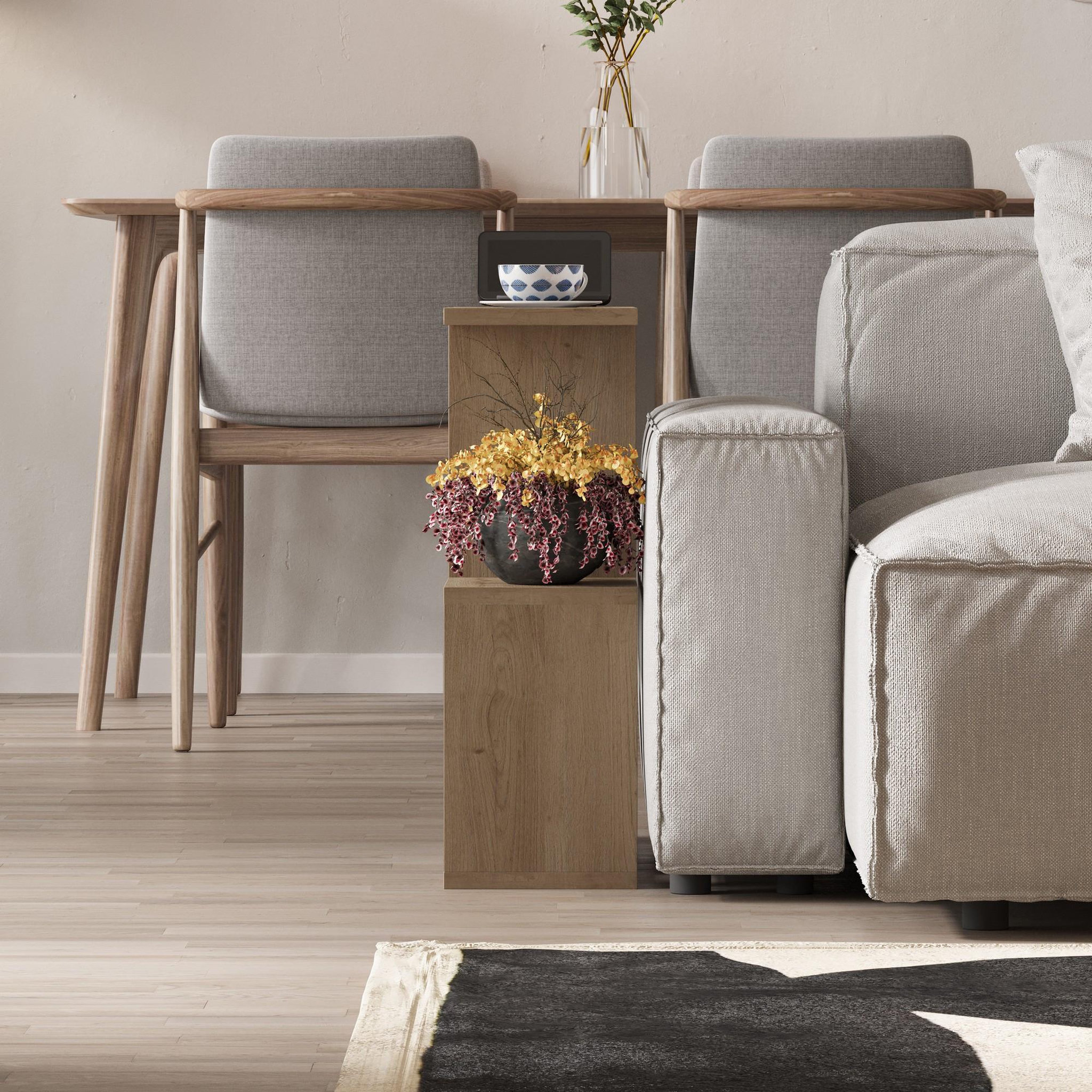 Voir la diapositive 3 : Habitat et Jardin Table d'appoint en bois  Homemania  - 60 x 20 x 60 cm - Beige